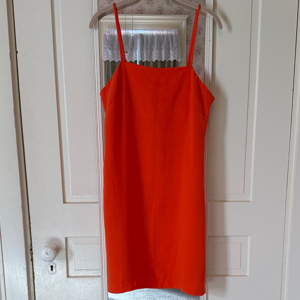 Vibrant Orange Spaghetti Strap Dress